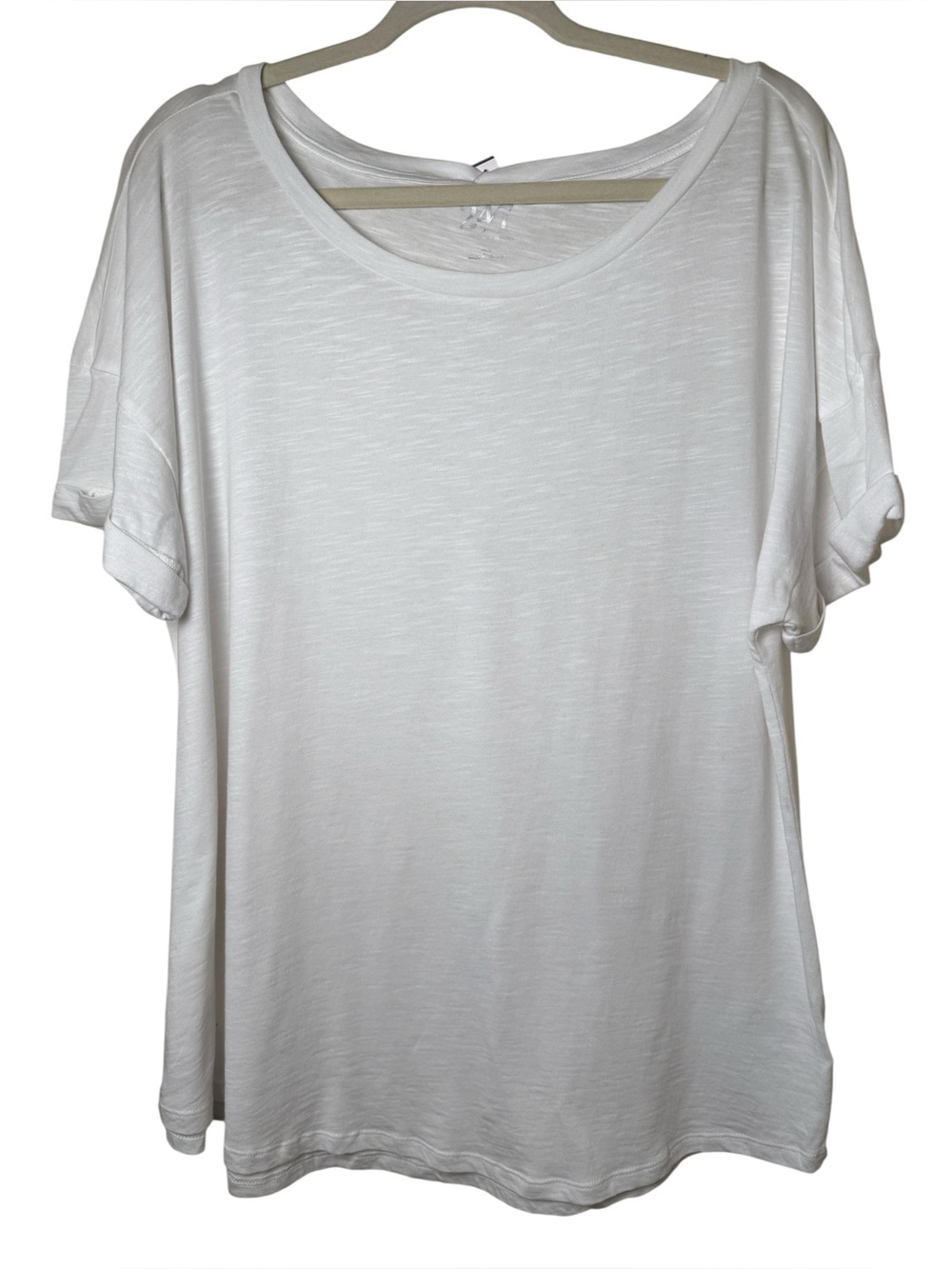 24/7 Maurices XXL Relaxed White Short Sleeve Scoop Neck Tee